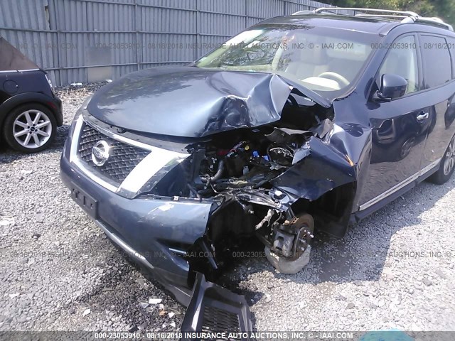 5N1AR2MM1EC724705 - 2014 NISSAN PATHFINDER S/SV/SL/PLATINUM BLUE photo 6