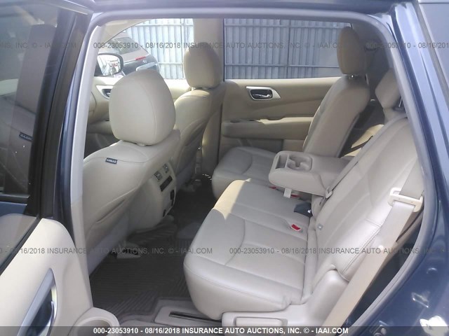 5N1AR2MM1EC724705 - 2014 NISSAN PATHFINDER S/SV/SL/PLATINUM BLUE photo 8