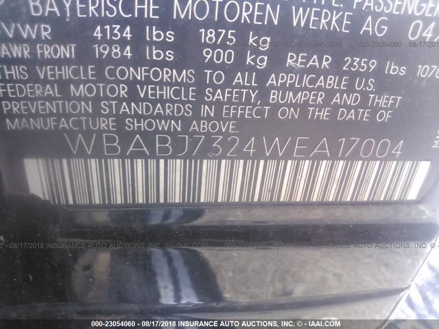 WBABJ7324WEA17004 - 1998 BMW 323 IC BLACK photo 9