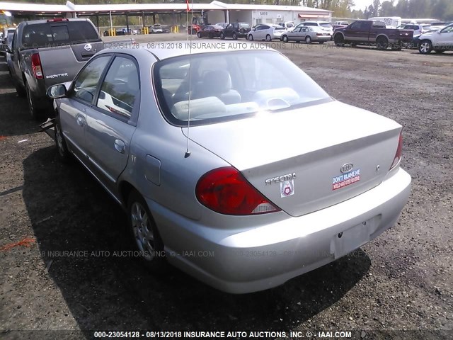 KNAFB121835251885 - 2003 KIA SPECTRA LS SILVER photo 3