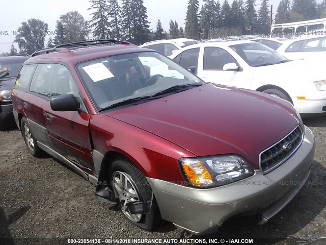 4S3BH665137639796 - 2003 SUBARU LEGACY OUTBACK RED photo 1
