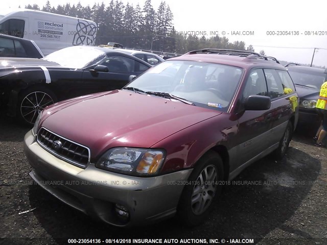 4S3BH665137639796 - 2003 SUBARU LEGACY OUTBACK RED photo 2