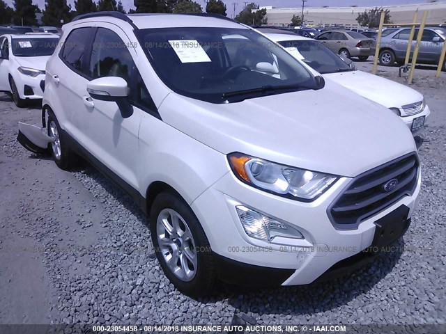 MAJ3P1TE1JC163879 - 2018 FORD ECOSPORT SE WHITE photo 1