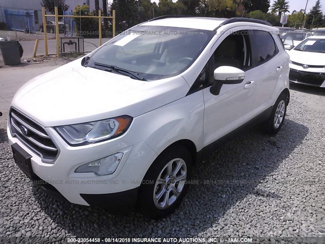MAJ3P1TE1JC163879 - 2018 FORD ECOSPORT SE WHITE photo 2