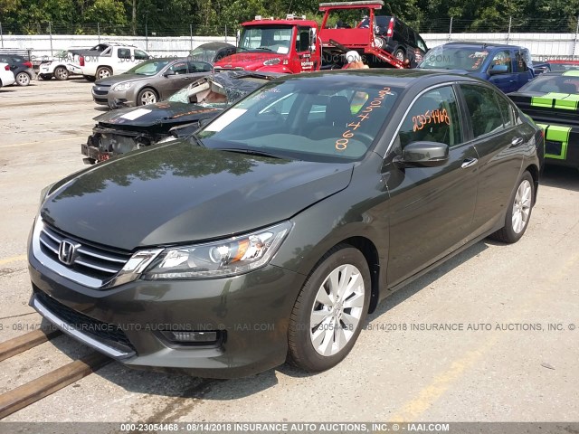 1HGCR2F79EA144006 - 2014 HONDA ACCORD EX GREEN photo 2