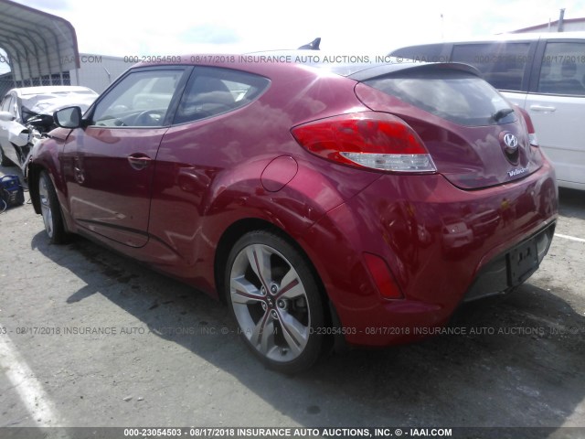 KMHTC6AD9CU077631 - 2012 HYUNDAI VELOSTER RED photo 3