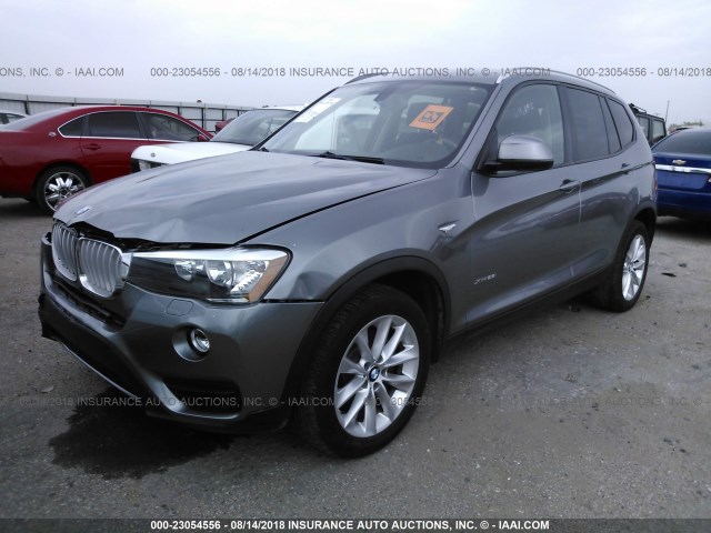 5UXWX9C5XF0D44351 - 2015 BMW X3 XDRIVE28I GRAY photo 2