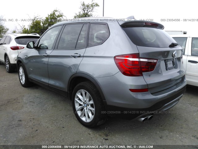 5UXWX9C5XF0D44351 - 2015 BMW X3 XDRIVE28I GRAY photo 3