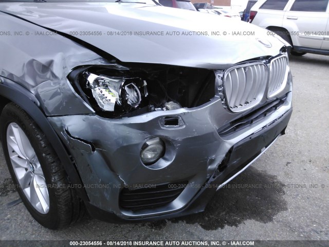 5UXWX9C5XF0D44351 - 2015 BMW X3 XDRIVE28I GRAY photo 6