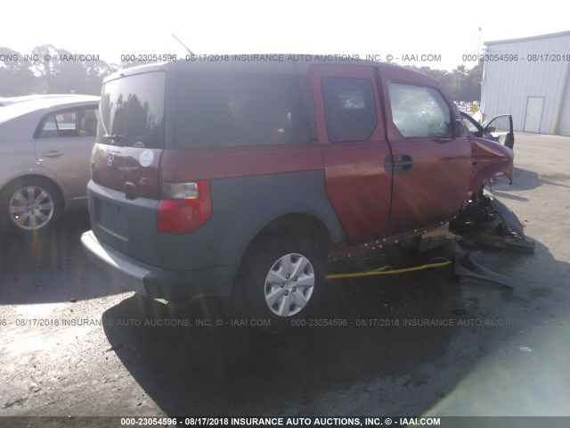 5J6YH18365L009186 - 2005 HONDA ELEMENT LX ORANGE photo 4