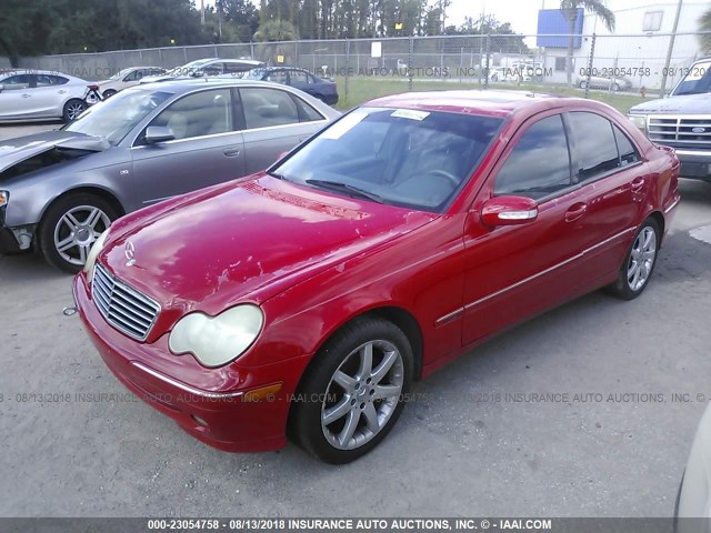 WDBRF40J73F430159 - 2003 MERCEDES-BENZ C 230K SPORT SEDAN RED photo 2