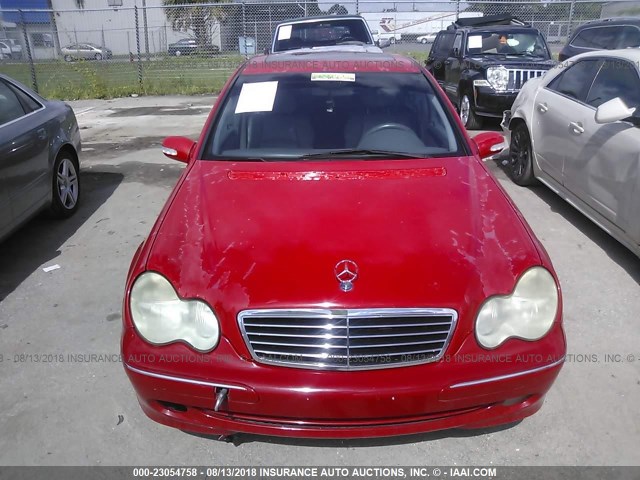 WDBRF40J73F430159 - 2003 MERCEDES-BENZ C 230K SPORT SEDAN RED photo 6