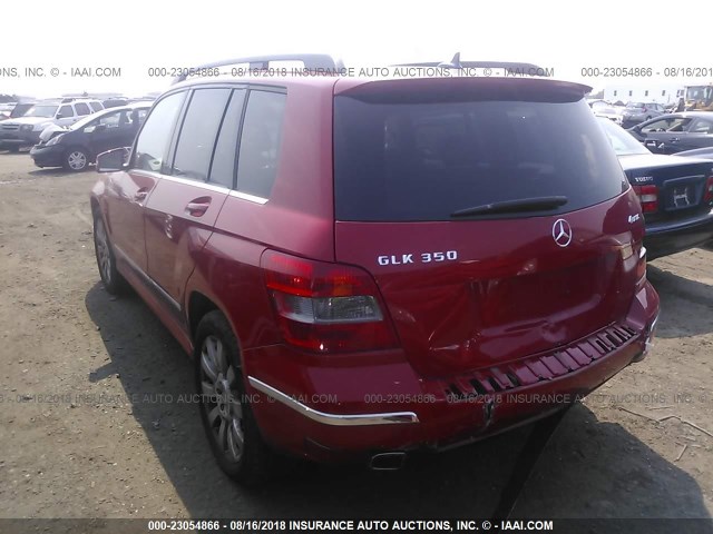 WDCGG8HB8BF539202 - 2011 MERCEDES-BENZ GLK 350 4MATIC RED photo 3