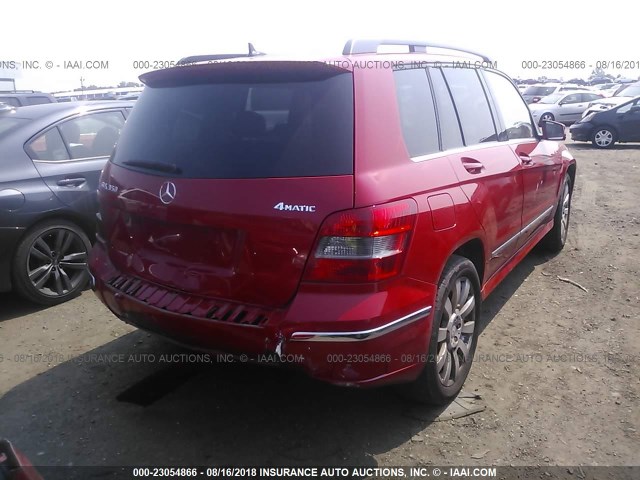 WDCGG8HB8BF539202 - 2011 MERCEDES-BENZ GLK 350 4MATIC RED photo 4