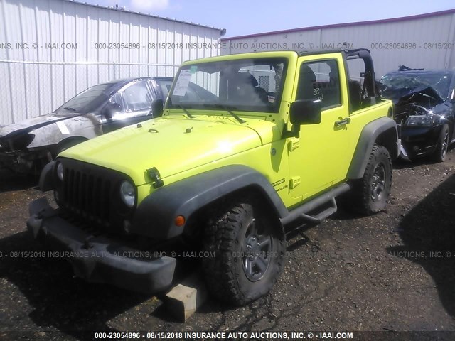 1C4AJWAG0GL314398 - 2016 JEEP WRANGLER SPORT GREEN photo 2