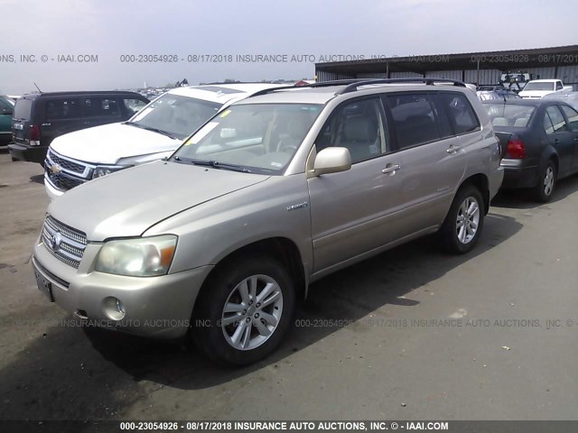 JTEEW21A070037479 - 2007 TOYOTA HIGHLANDER HYBRID GOLD photo 2