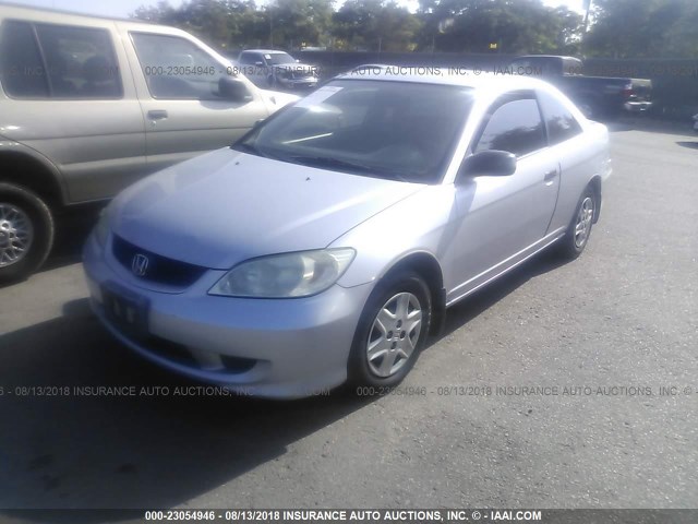 1HGEM22165L012799 - 2005 HONDA CIVIC DX VP SILVER photo 2