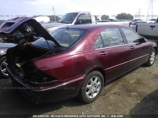 WDBNG75J6YA076113 - 2000 MERCEDES-BENZ S 500 MAROON photo 4