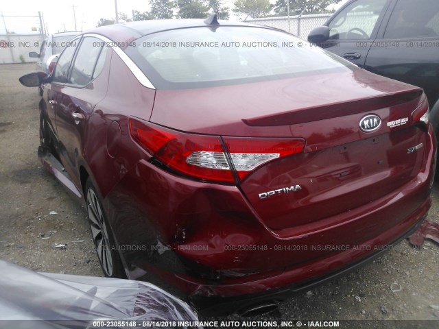 KNAGR4A61B5134324 - 2011 KIA OPTIMA SX RED photo 3