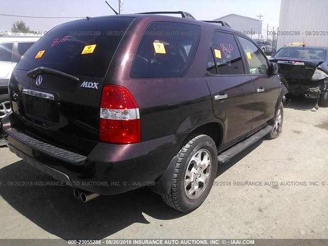 2HNYD18661H532916 - 2001 ACURA MDX TOURING BURGUNDY photo 4