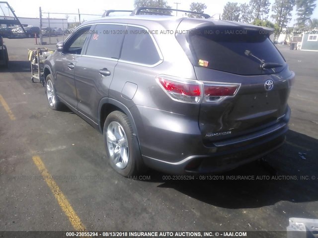 5TDDKRFH6ES026586 - 2014 TOYOTA HIGHLANDER LIMITED/LTD PLATINUM Pewter photo 3