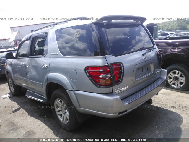 5TDBT48A63S204646 - 2003 TOYOTA SEQUOIA LIMITED GRAY photo 3