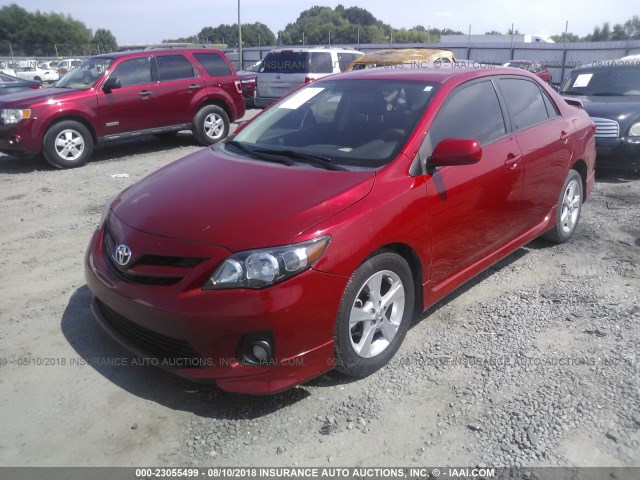 2T1BU4EE6BC653868 - 2011 TOYOTA COROLLA S/LE RED photo 2