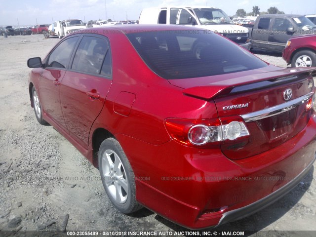 2T1BU4EE6BC653868 - 2011 TOYOTA COROLLA S/LE RED photo 3