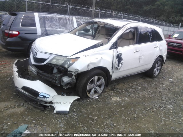 2HNYD2H6XBH529444 - 2011 ACURA MDX TECHNOLOGY WHITE photo 2