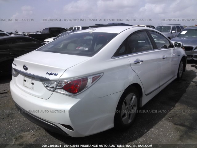 KMHEC4A42CA042251 - 2012 HYUNDAI SONATA HYBRID WHITE photo 4