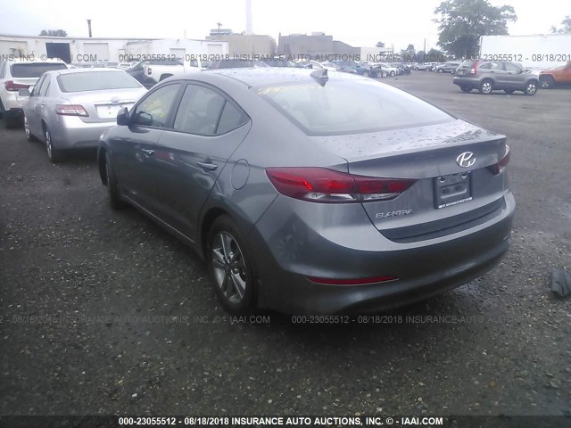 5NPD84LF4JH333257 - 2018 HYUNDAI ELANTRA SEL/VALUE/LIMITED GRAY photo 3