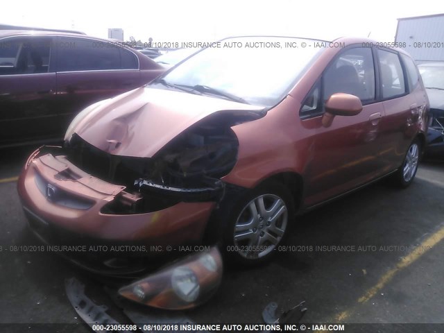 JHMGD38667S051495 - 2007 HONDA FIT S ORANGE photo 2