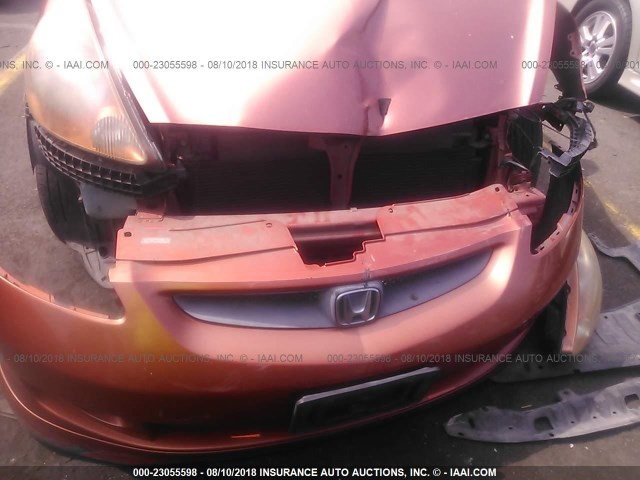 JHMGD38667S051495 - 2007 HONDA FIT S ORANGE photo 6