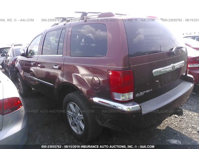 1A8HW58N67F507337 - 2007 CHRYSLER ASPEN LIMITED MAROON photo 3