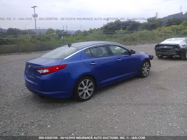 5XXGR4A61DG208519 - 2013 KIA OPTIMA SX BLUE photo 4