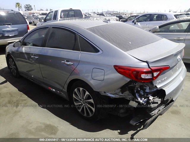 5NPE34AF6FH061890 - 2015 HYUNDAI SONATA SPORT/LIMITED GRAY photo 3