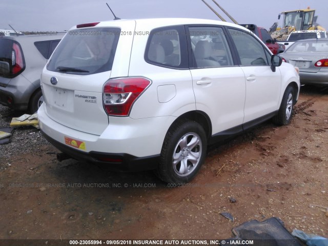 JF2SJAAC9EH473555 - 2014 SUBARU FORESTER 2.5I WHITE photo 4