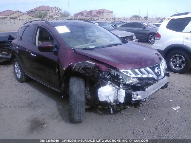 JN8AZ1MU6AW016428 - 2010 NISSAN MURANO S/SL/LE MAROON photo 1