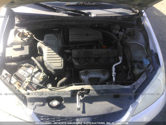 1HGEM21135L065588 - 2005 HONDA CIVIC DX VP SILVER photo 10