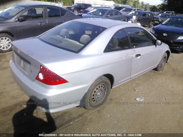 1HGEM21135L065588 - 2005 HONDA CIVIC DX VP SILVER photo 4