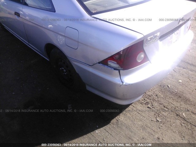 1HGEM21135L065588 - 2005 HONDA CIVIC DX VP SILVER photo 6