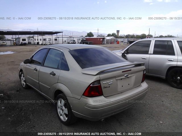 1FAFP34N67W216204 - 2007 FORD FOCUS ZX4/S/SE/SES 金色 照片 3