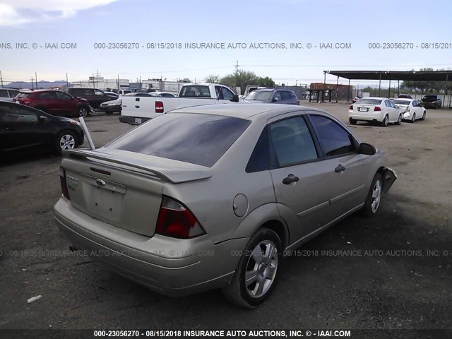 1FAFP34N67W216204 - 2007 FORD FOCUS ZX4/S/SE/SES GOLD photo 4