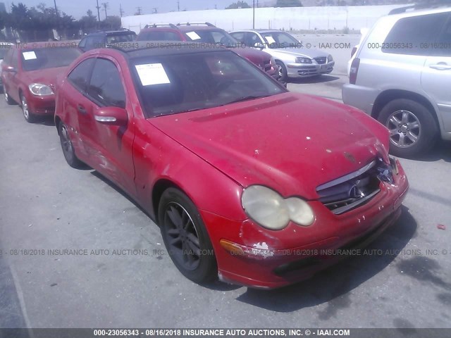 WDBRN47J42A287210 - 2002 MERCEDES-BENZ C 230K SPORT COUPE RED photo 1