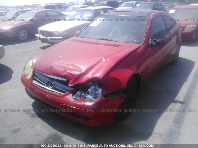 WDBRN47J42A287210 - 2002 MERCEDES-BENZ C 230K SPORT COUPE RED photo 2