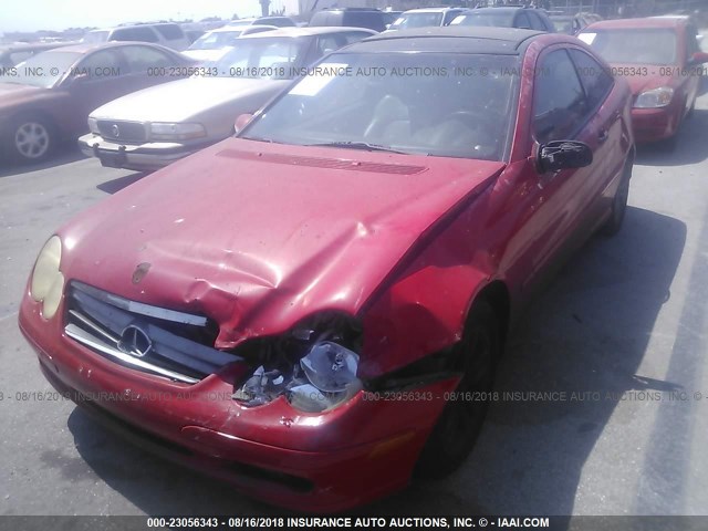 WDBRN47J42A287210 - 2002 MERCEDES-BENZ C 230K SPORT COUPE RED photo 6