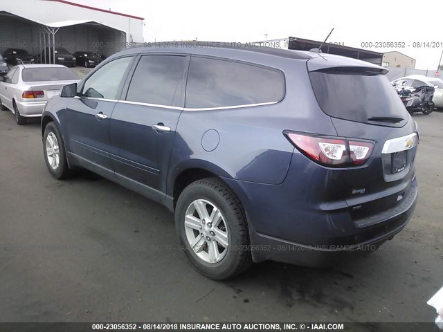 1GNKVGKD0DJ227621 - 2013 CHEVROLET TRAVERSE LT BLUE photo 3