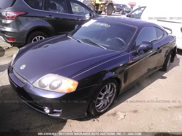 KMHHN65F64U121145 - 2004 HYUNDAI TIBURON GT Dark Blue photo 2