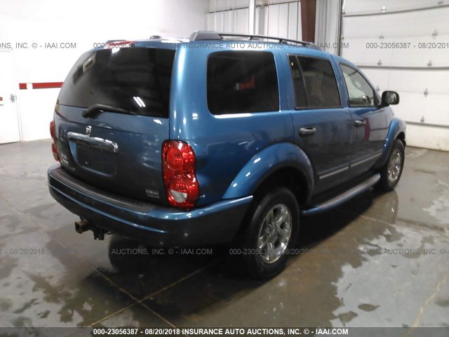 1D4HB58D64F214689 - 2004 DODGE DURANGO LIMITED BLUE photo 4