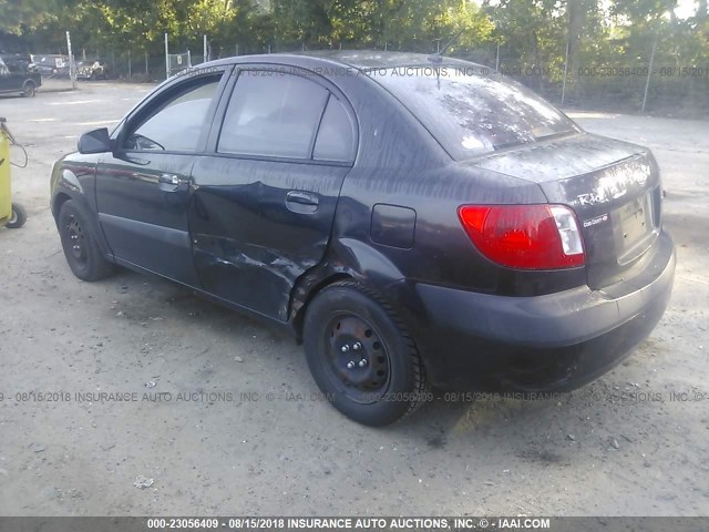 KNADE123586341321 - 2008 KIA RIO LX/SX BLACK photo 3